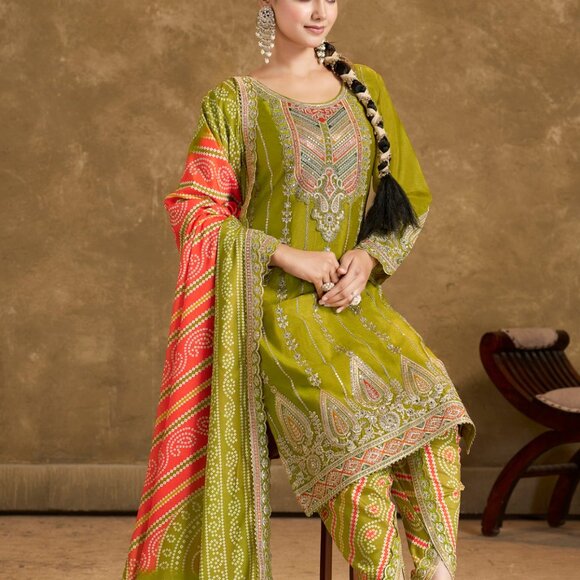 CHINNON WORK SALWAR SUIT - Picture 5 of 10
